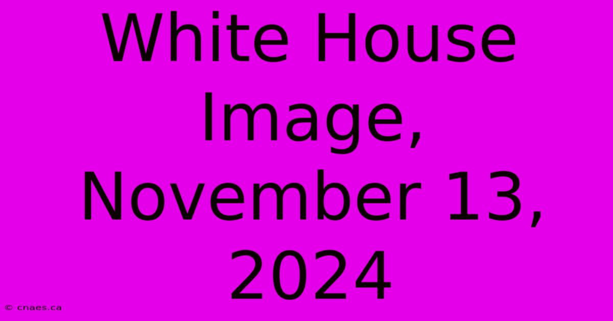 White House Image, November 13, 2024