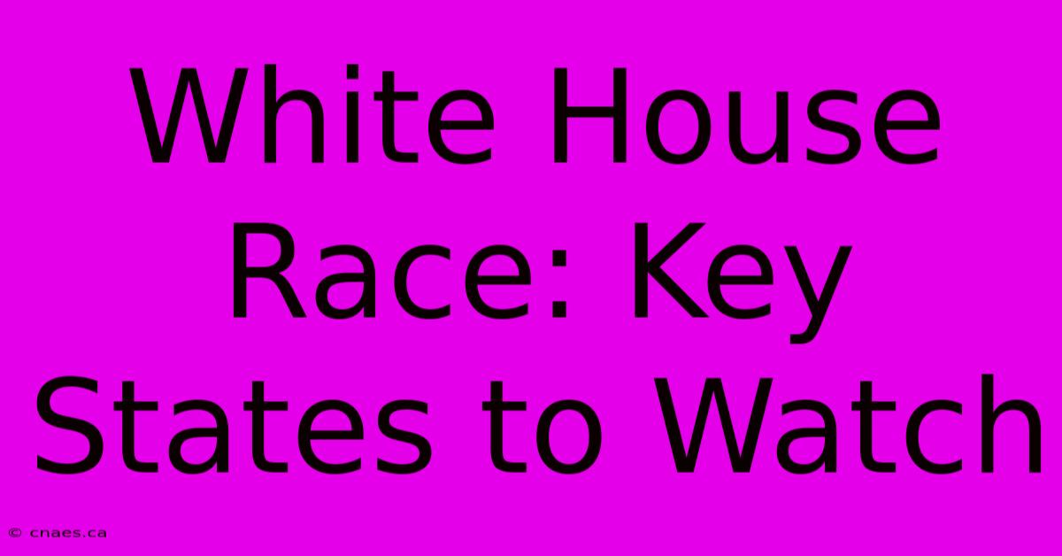 White House Race: Key States To Watch