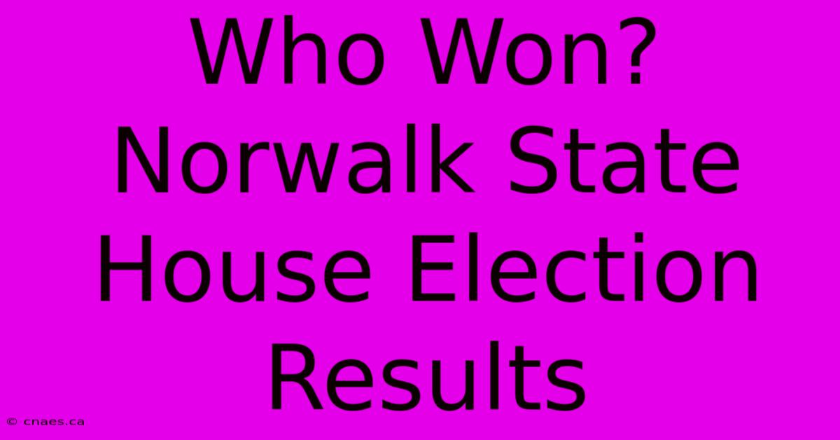 Who Won? Norwalk State House Election Results