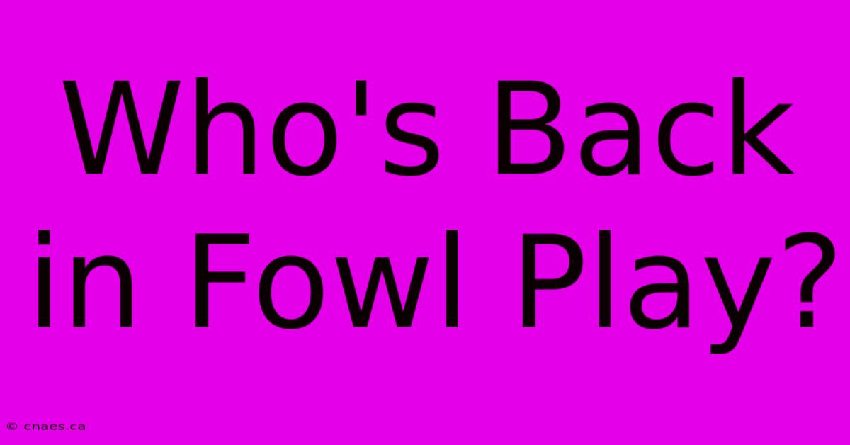 Who's Back In Fowl Play?