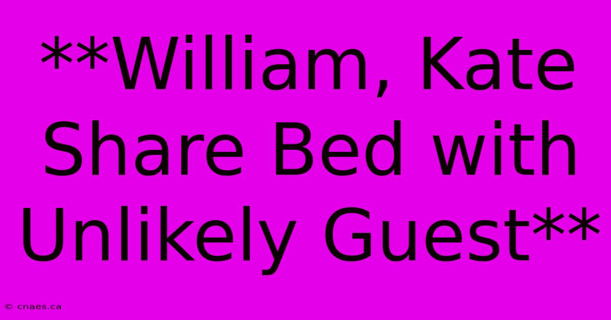 **William, Kate Share Bed With Unlikely Guest** 