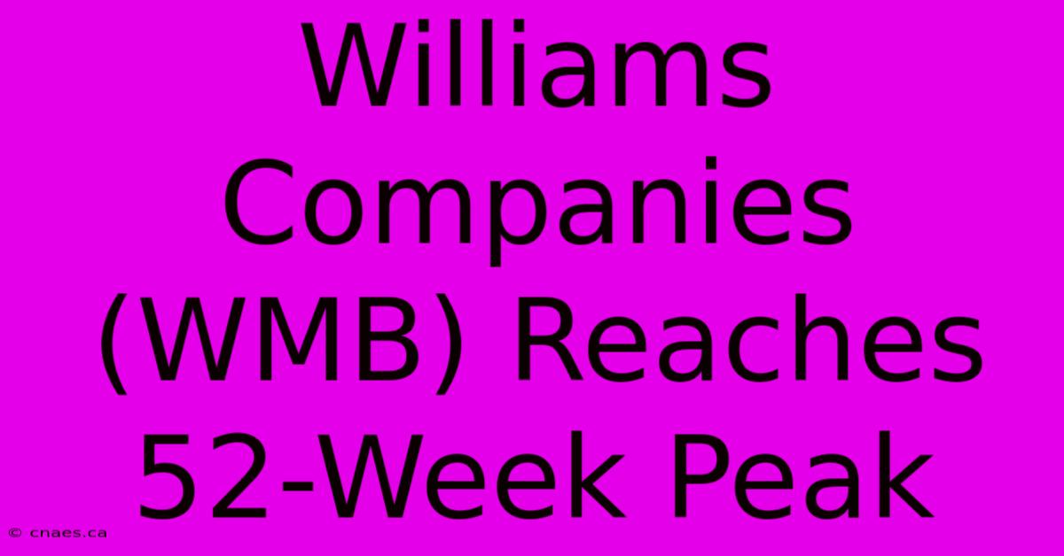 Williams Companies (WMB) Reaches 52-Week Peak