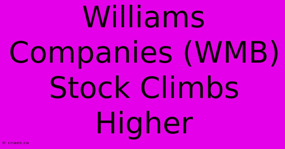 Williams Companies (WMB) Stock Climbs Higher 