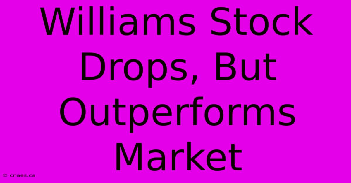 Williams Stock Drops, But Outperforms Market