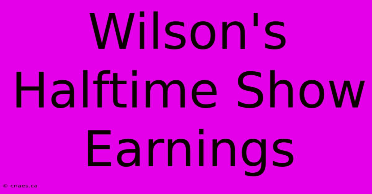 Wilson's Halftime Show Earnings