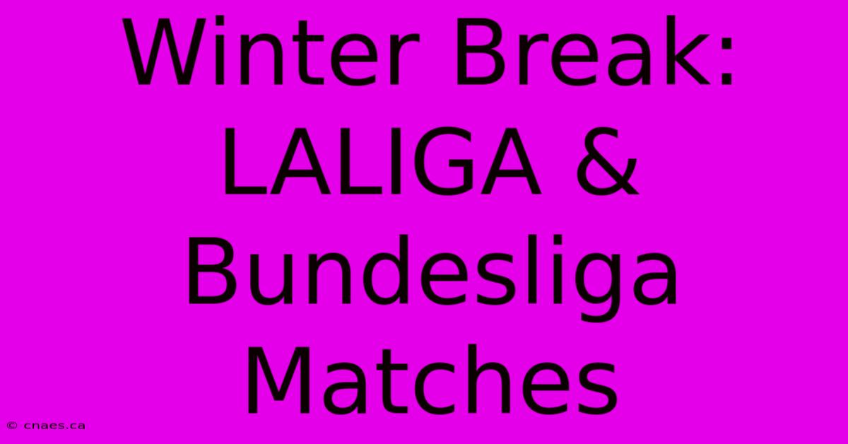 Winter Break: LALIGA & Bundesliga Matches