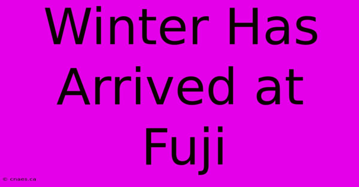 Winter Has Arrived At Fuji