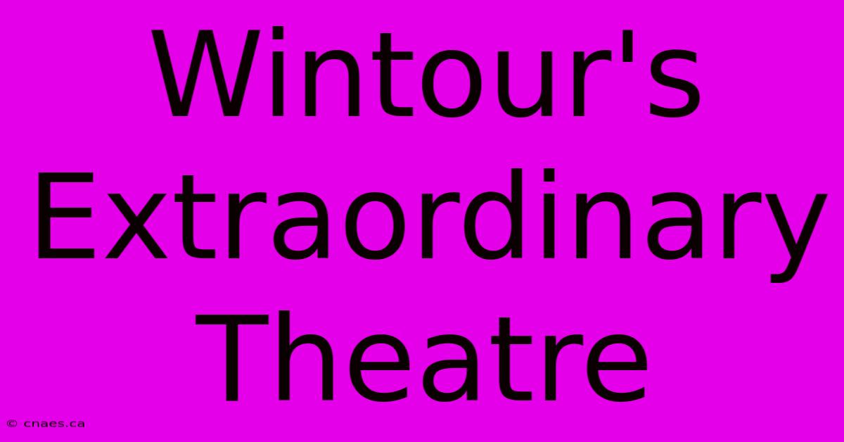 Wintour's Extraordinary Theatre