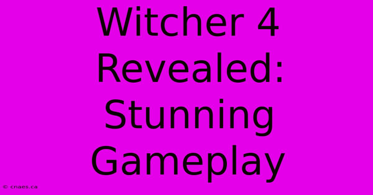 Witcher 4 Revealed: Stunning Gameplay