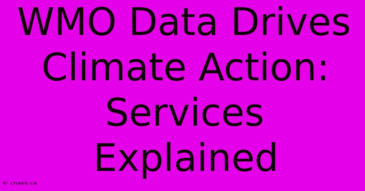 WMO Data Drives Climate Action: Services Explained 