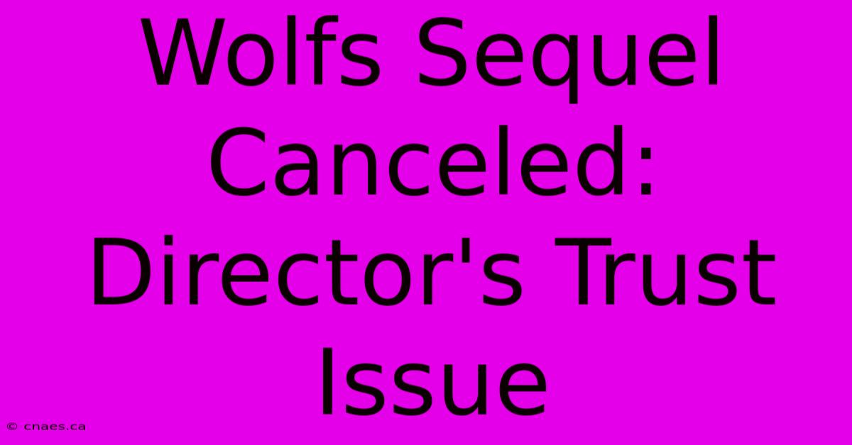 Wolfs Sequel Canceled: Director's Trust Issue