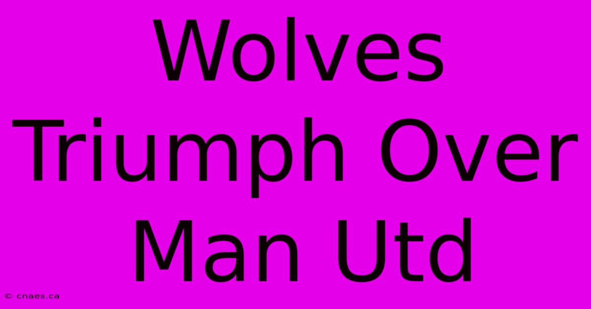 Wolves Triumph Over Man Utd