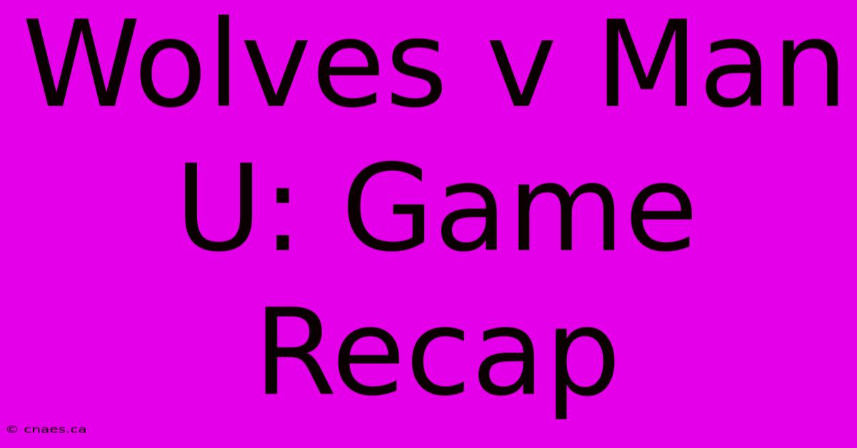 Wolves V Man U: Game Recap