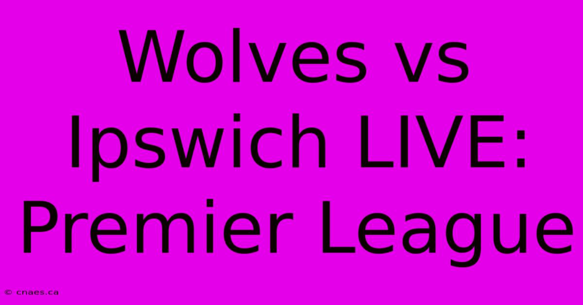 Wolves Vs Ipswich LIVE: Premier League