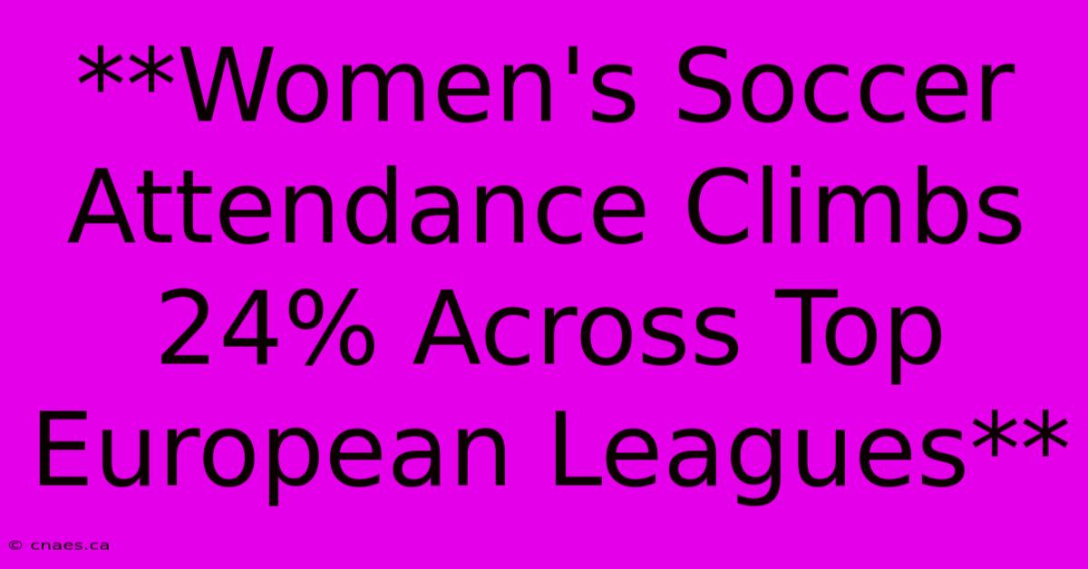 **Women's Soccer Attendance Climbs 24% Across Top European Leagues** 