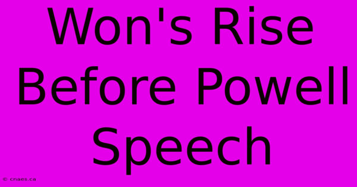 Won's Rise Before Powell Speech