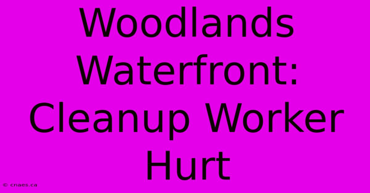 Woodlands Waterfront: Cleanup Worker Hurt