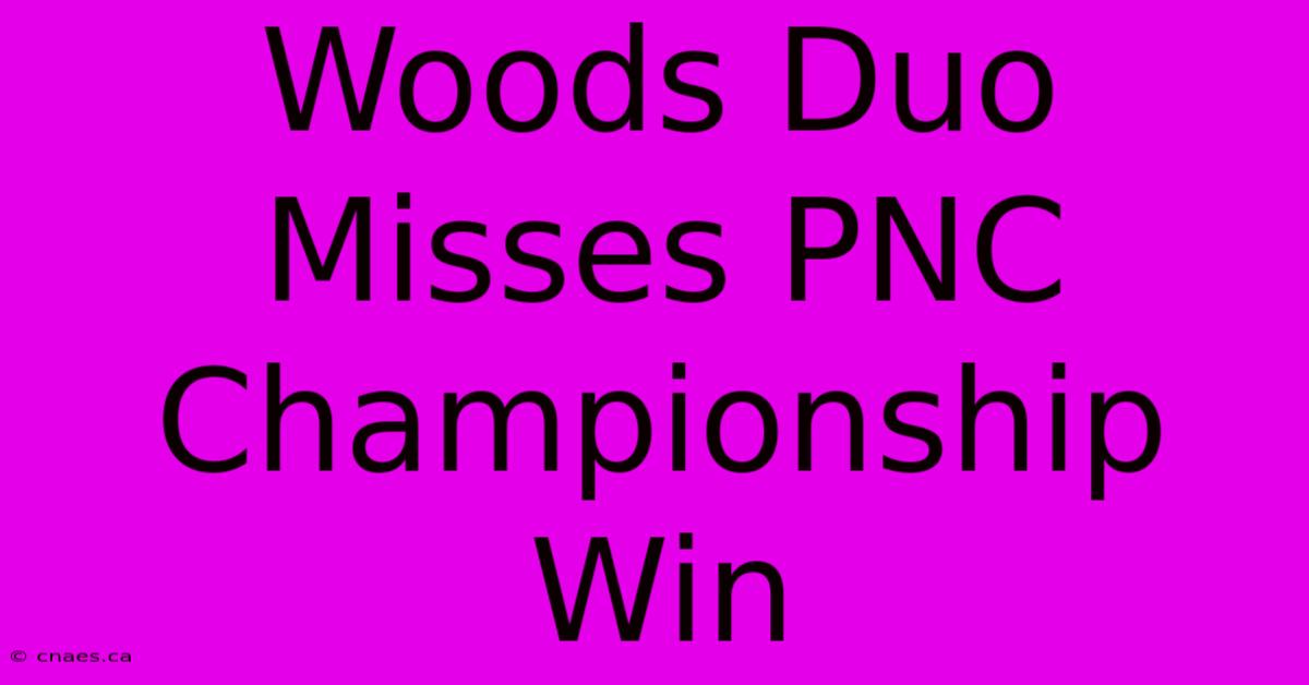 Woods Duo Misses PNC Championship Win