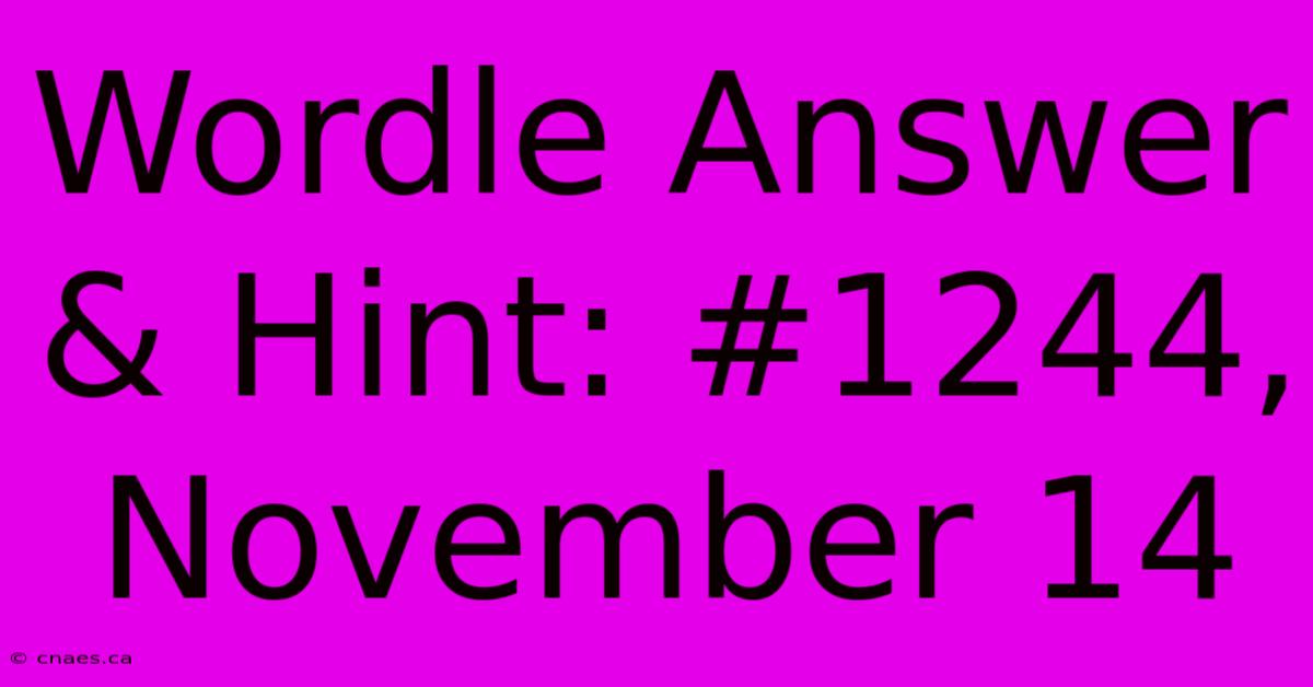 Wordle Answer & Hint: #1244, November 14 