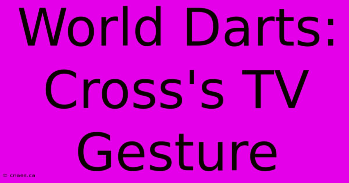 World Darts: Cross's TV Gesture