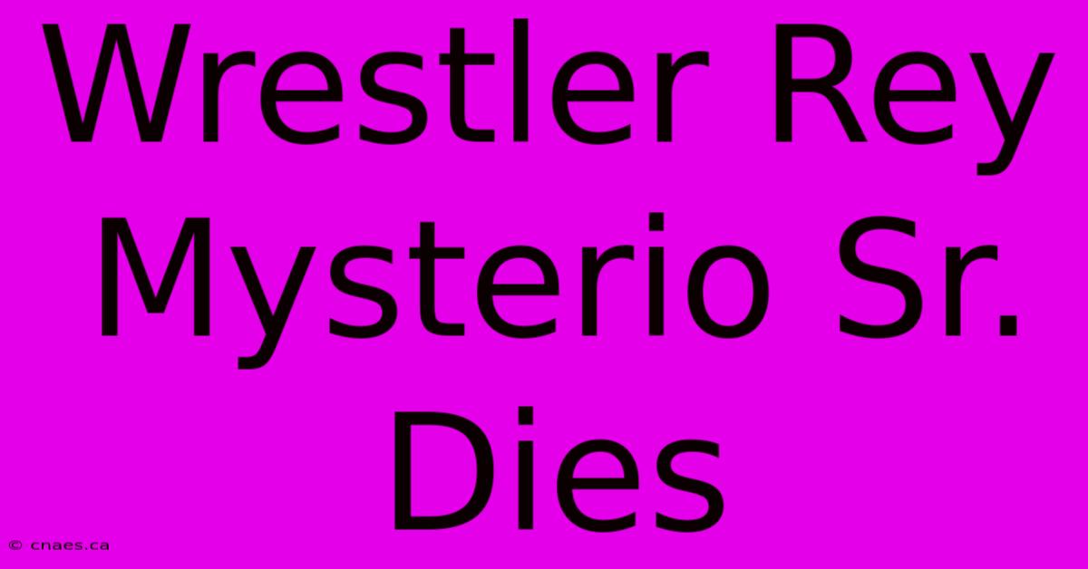 Wrestler Rey Mysterio Sr. Dies