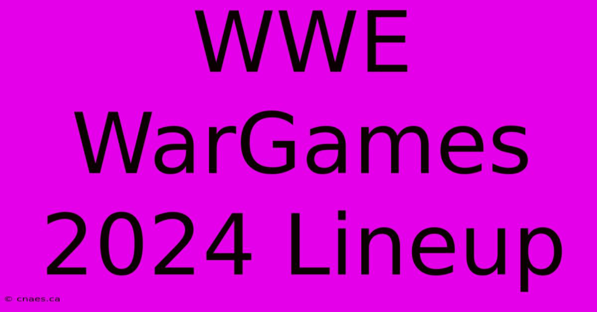 WWE WarGames 2024 Lineup