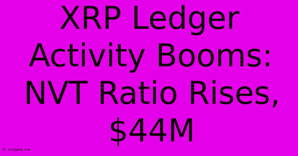 XRP Ledger Activity Booms: NVT Ratio Rises, $44M