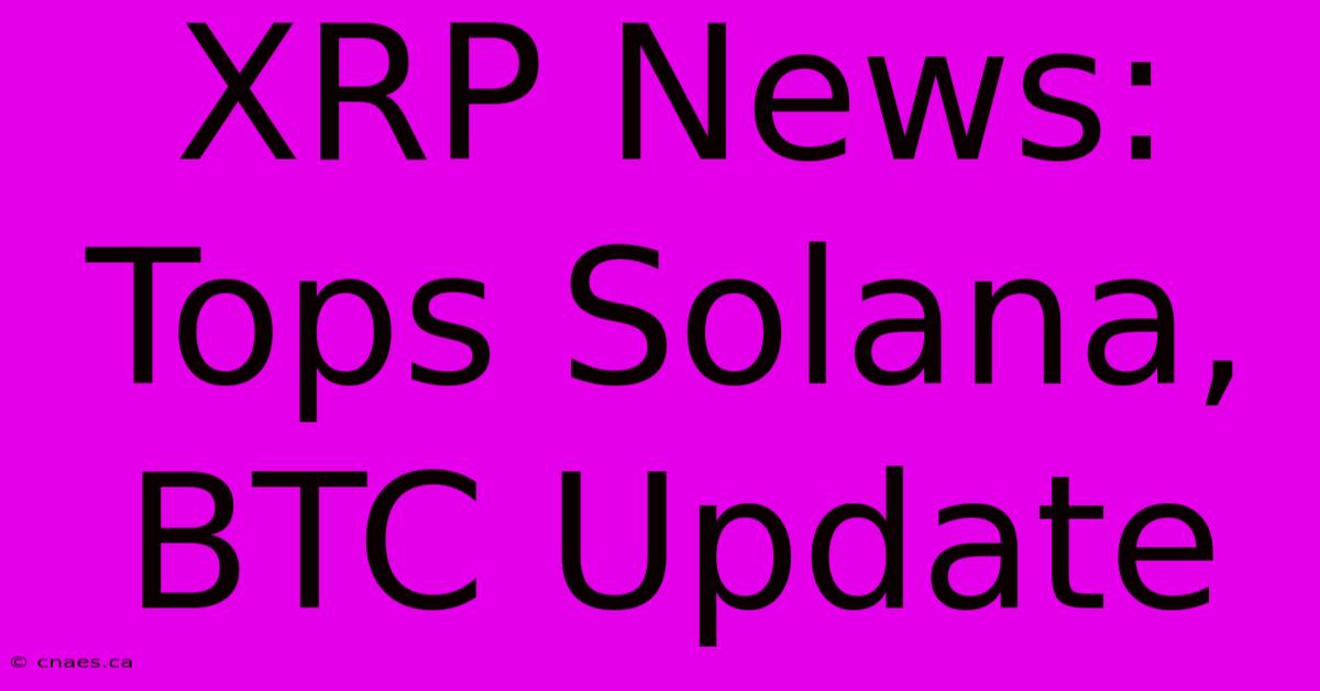 XRP News: Tops Solana, BTC Update