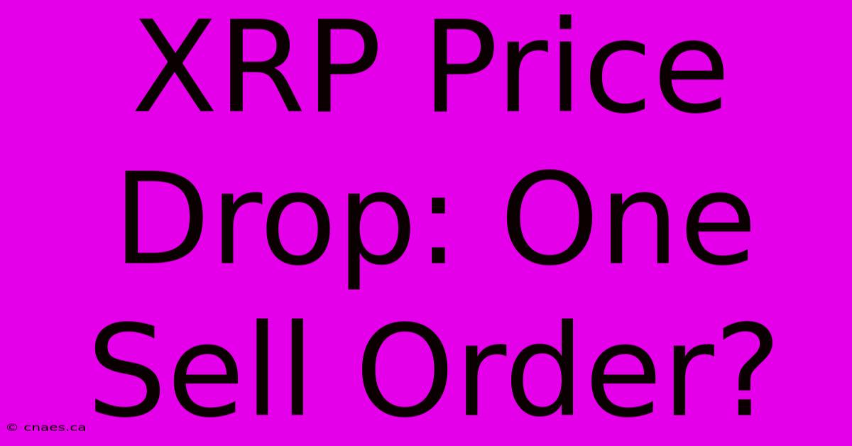 XRP Price Drop: One Sell Order?