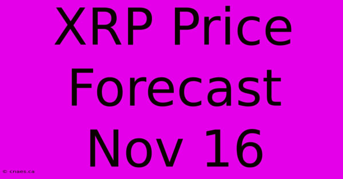 XRP Price Forecast Nov 16