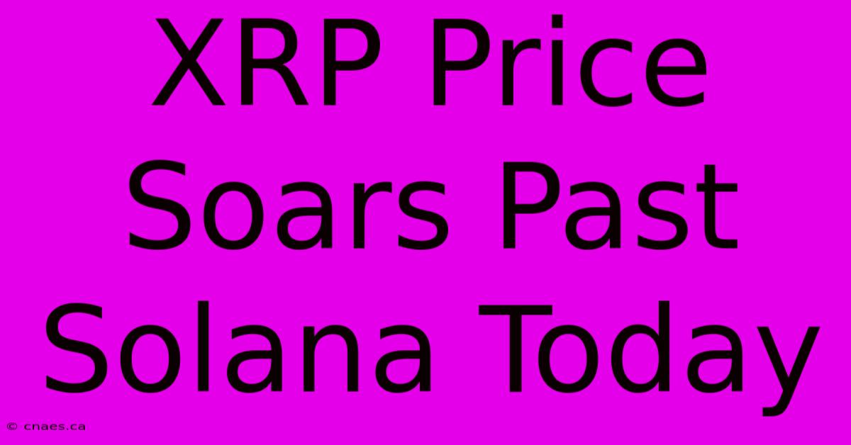 XRP Price Soars Past Solana Today