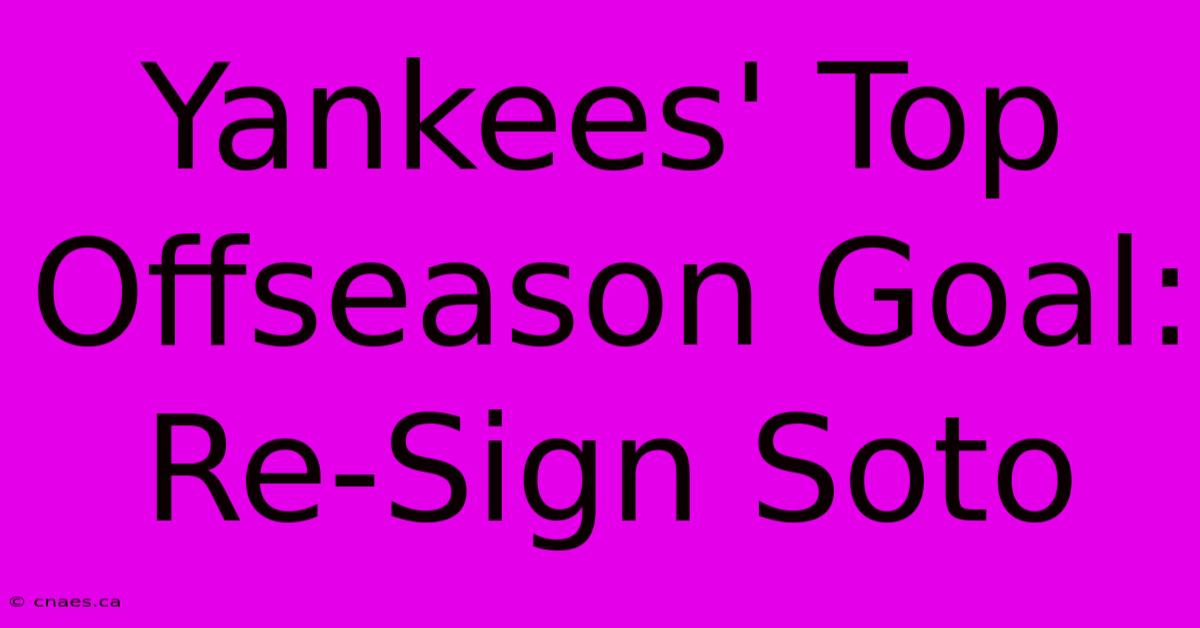 Yankees' Top Offseason Goal: Re-Sign Soto