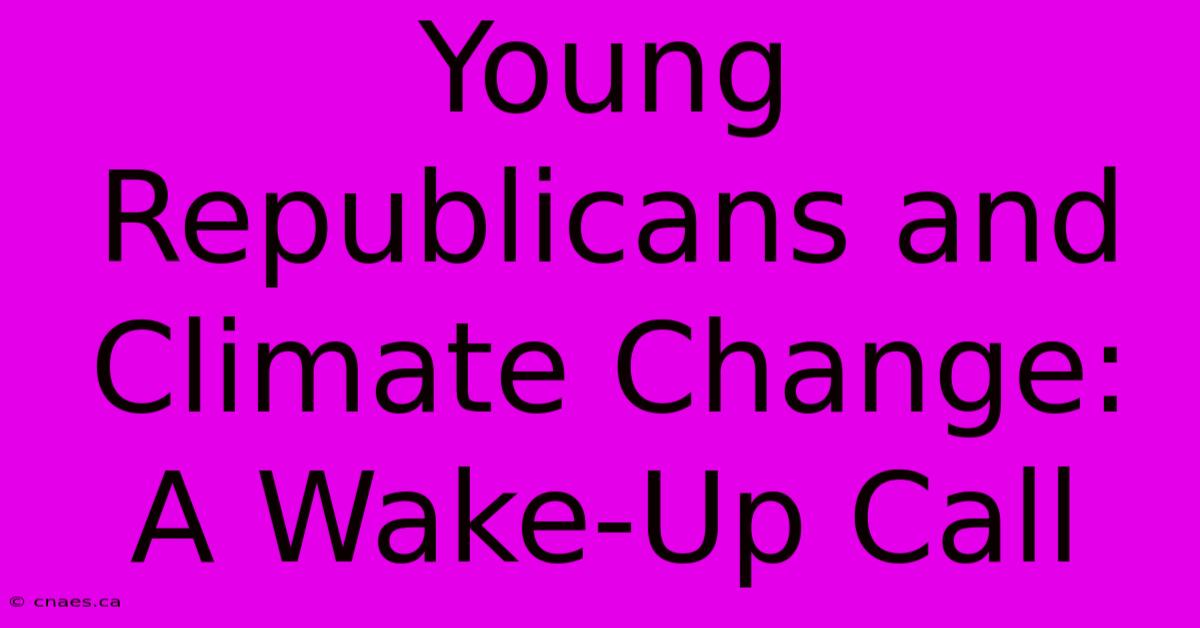 Young Republicans And Climate Change: A Wake-Up Call