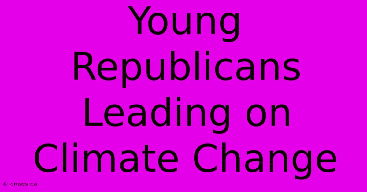 Young Republicans Leading On Climate Change