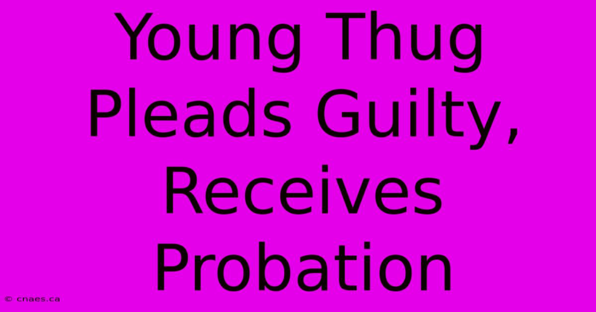 Young Thug Pleads Guilty, Receives Probation