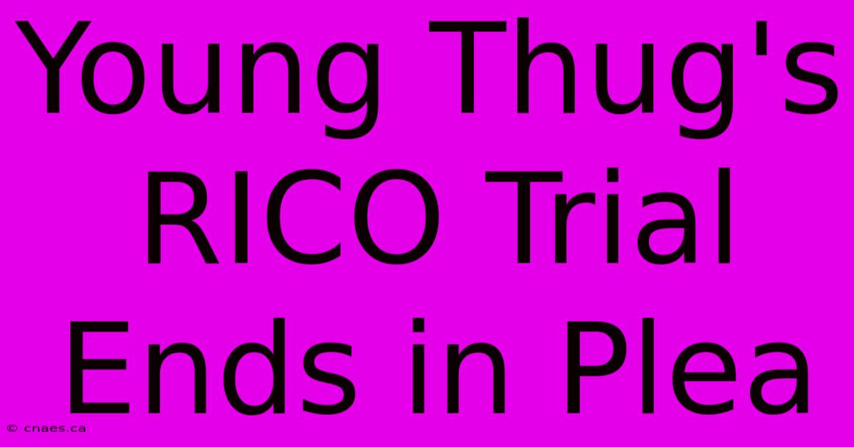 Young Thug's RICO Trial Ends In Plea 