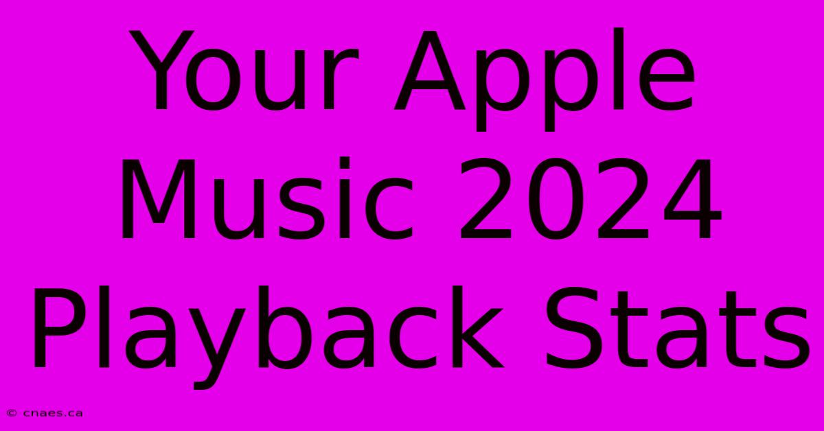 Your Apple Music 2024 Playback Stats