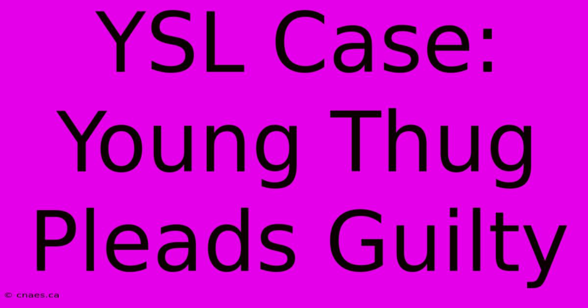 YSL Case: Young Thug Pleads Guilty