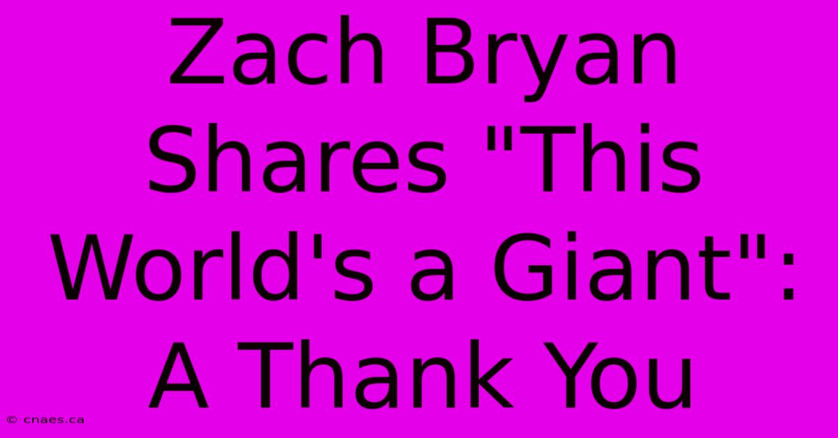 Zach Bryan Shares 