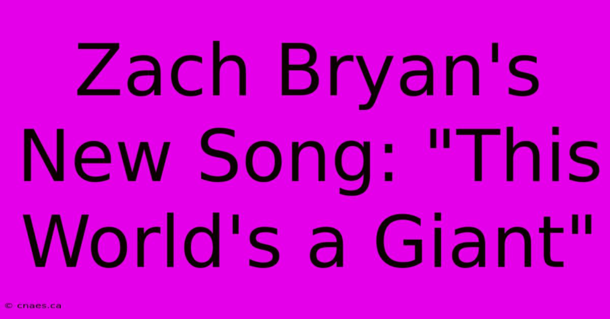 Zach Bryan's New Song: 