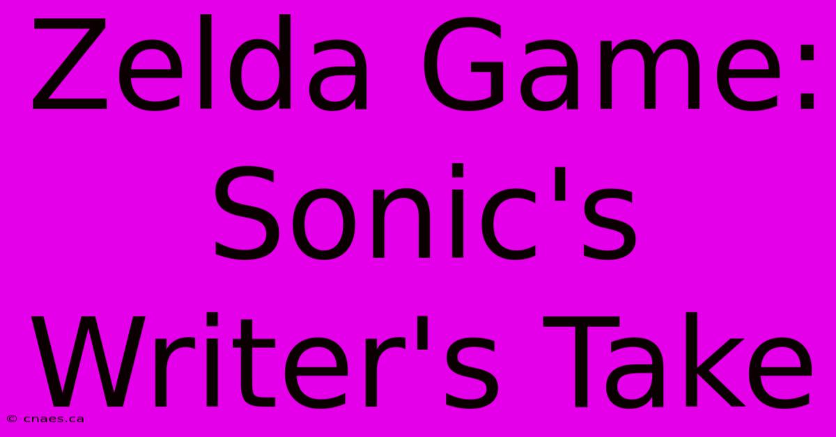 Zelda Game: Sonic's Writer's Take