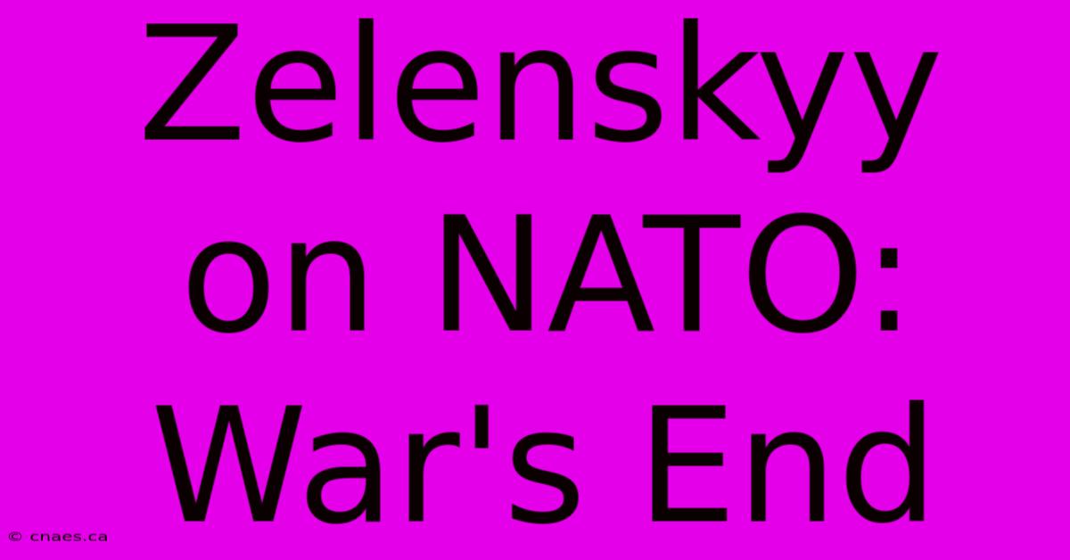 Zelenskyy On NATO: War's End