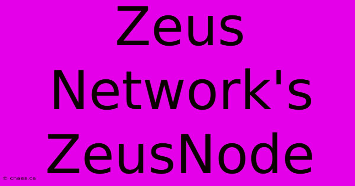 Zeus Network's ZeusNode