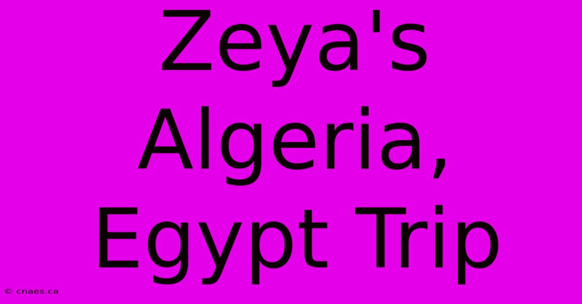 Zeya's Algeria, Egypt Trip