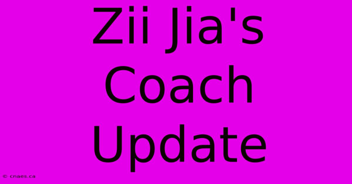 Zii Jia's Coach Update