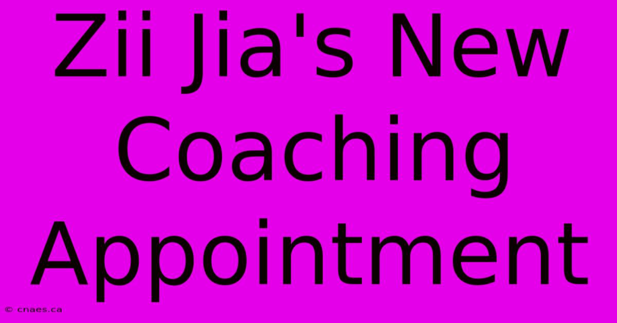 Zii Jia's New Coaching Appointment