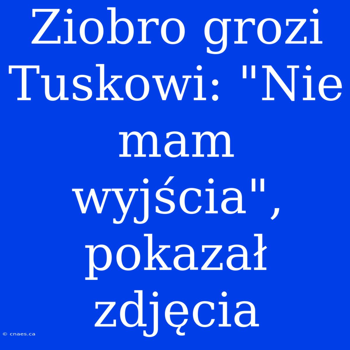 Ziobro Grozi Tuskowi: 