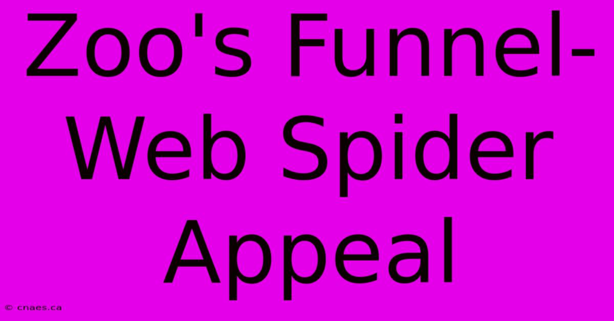 Zoo's Funnel-Web Spider Appeal